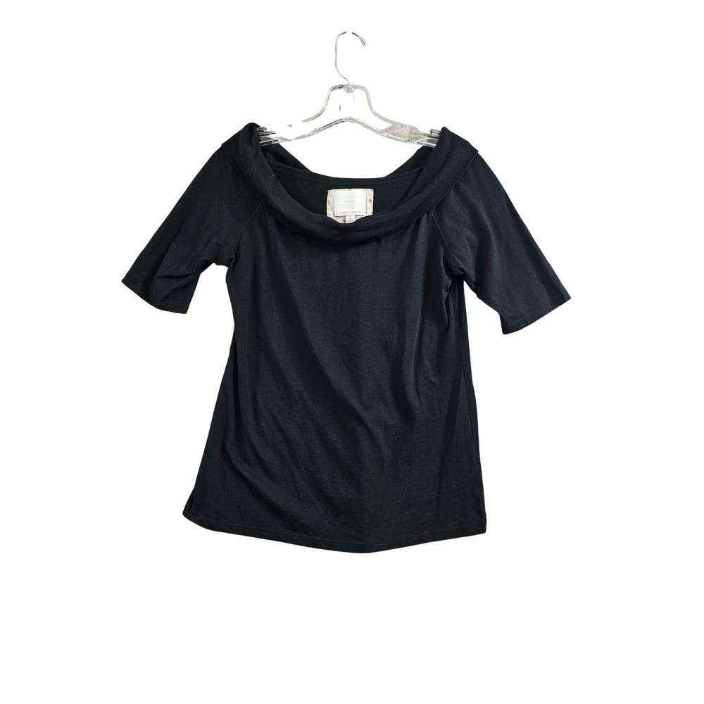 Anthropologie Ett:twa Black Off The Shoulder Cowl Neck Top OB867081 Size M NEW‎